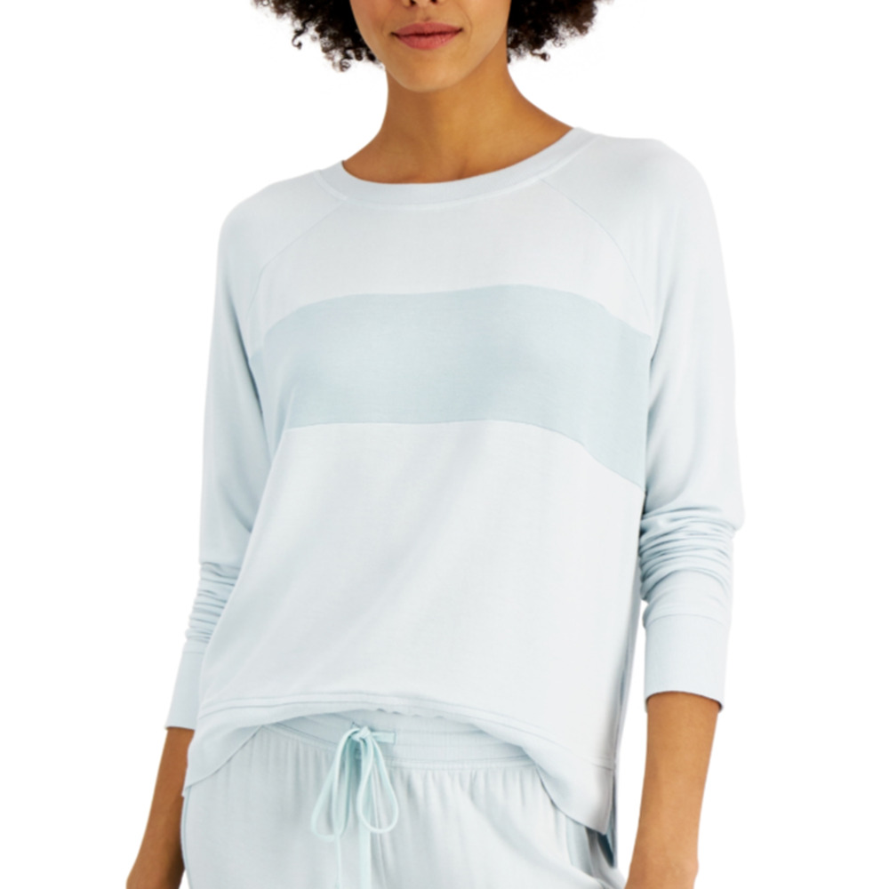New Alfani Sz XS Top Soft Lounge Long Sleeve Pajama Top Pale Blue NWT